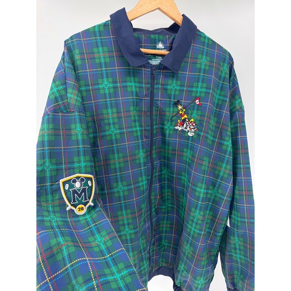 Disney Other - NEW Disney Jacket Adult XXL Green Plaid Golf Mickey Mouse Pluto Embroidered